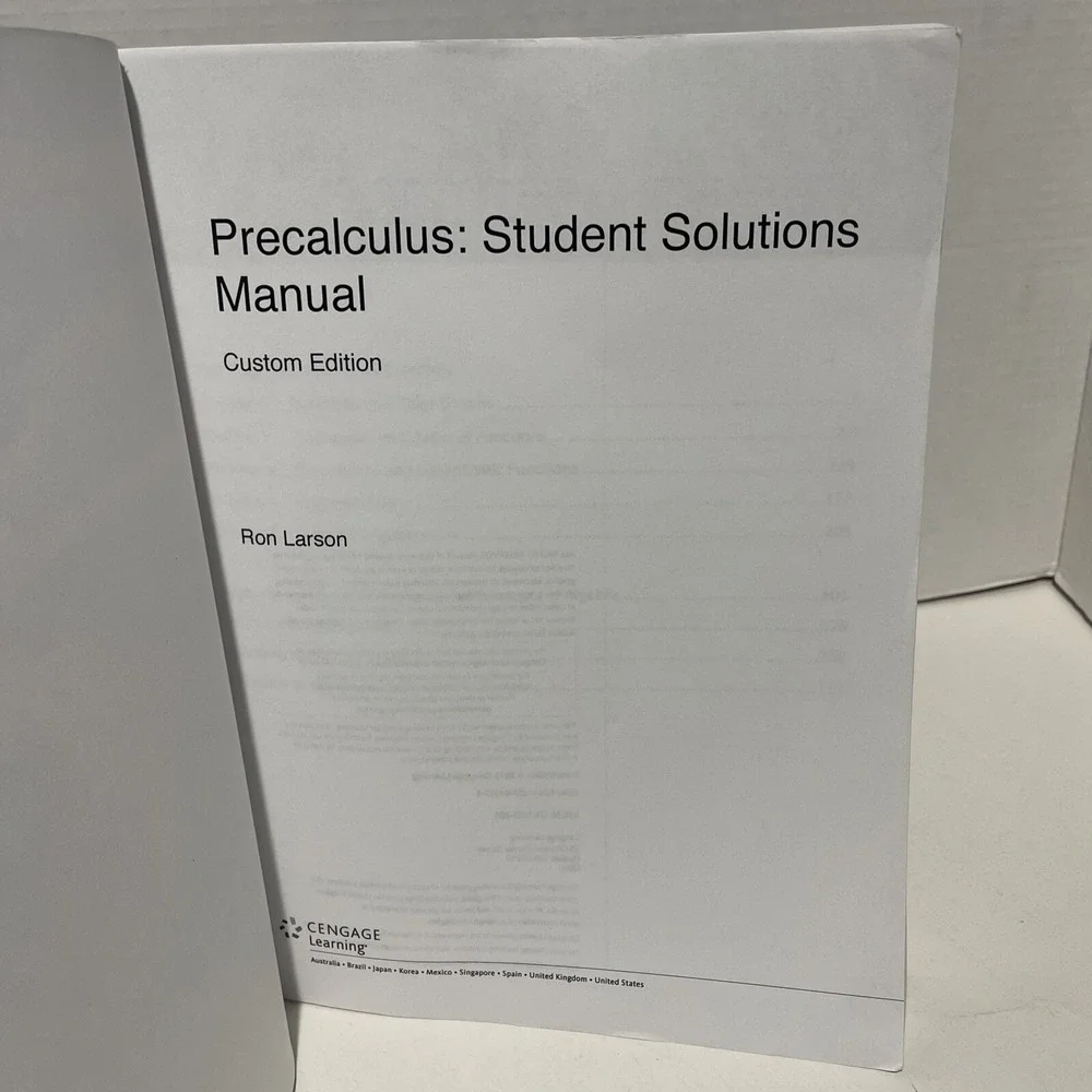 PRECALCULUS-Student Solutions Manual, Brand New,Crease On Back Cover